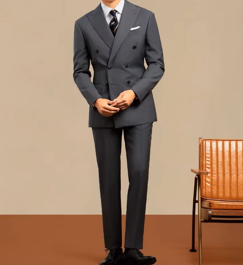 Men's High-Quality Double-Breasted Custom-Made Suit (7)