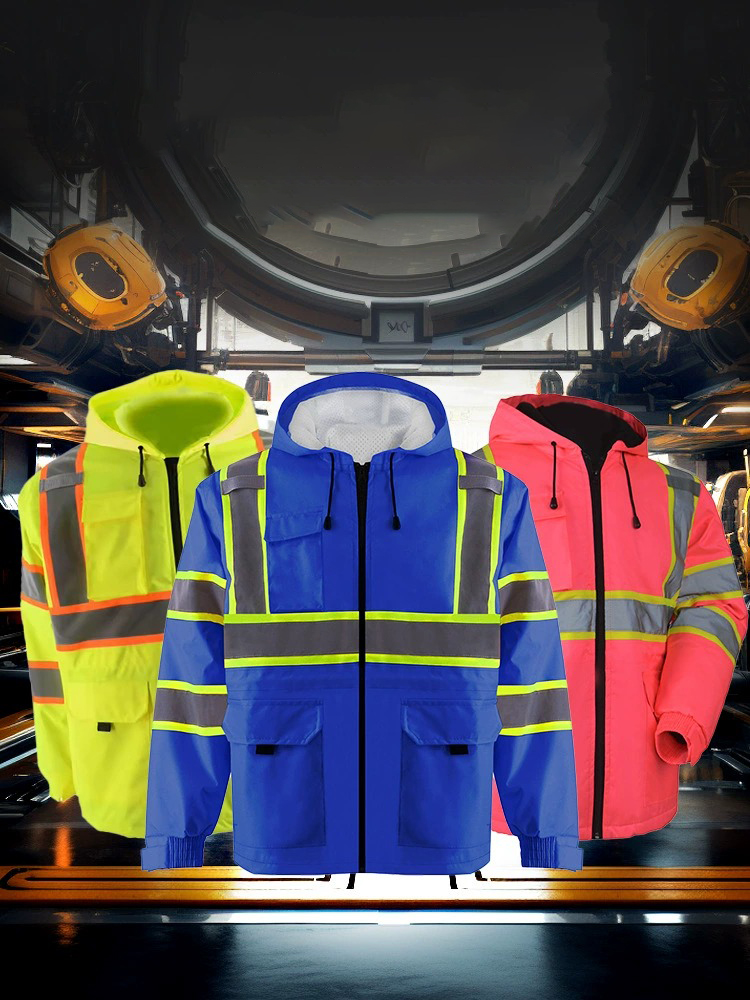 Autumn Winter High Vis Construction Work Jacket