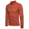 Mens Slim Linen Cotton Stand Collar Shirt