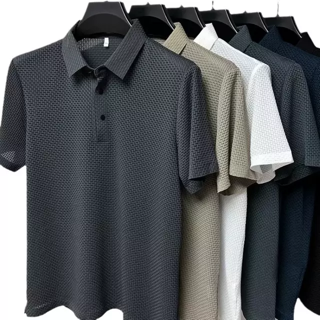 Mens Slim Solid Business Summer Polo Shirt