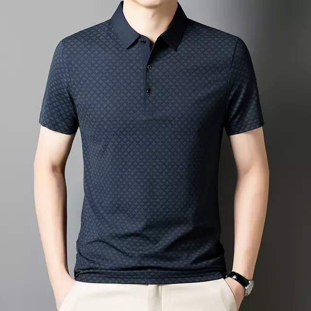 Mens Stretch Lightweight Summer Polo Shirt