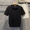 Mens Ice Silk V-Neck Slim Business Polo