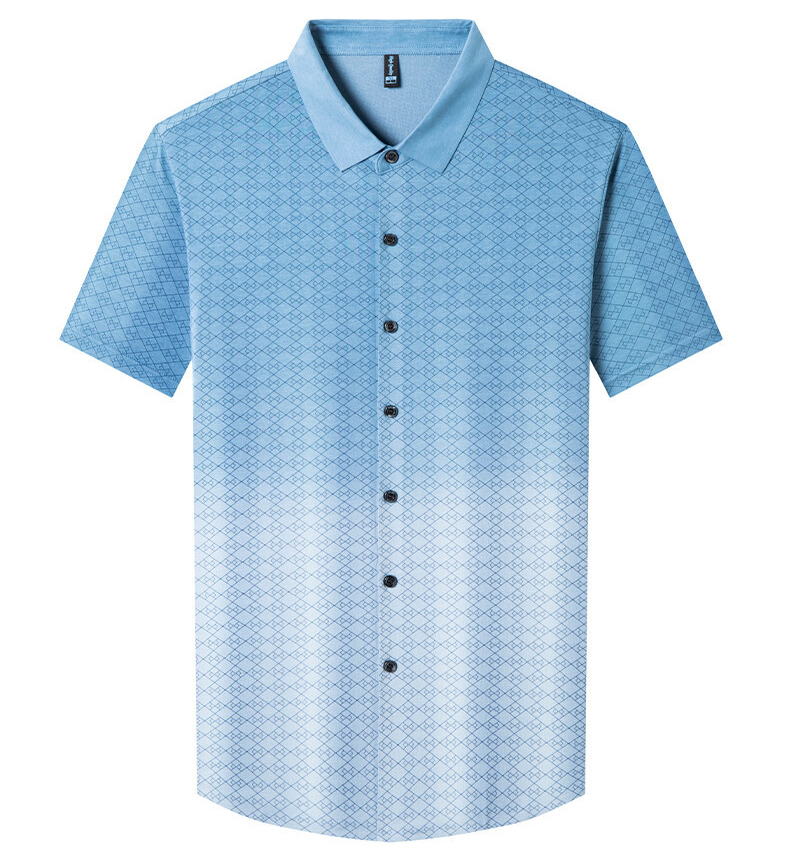Mens Non-Iron Solid Business Summer Short Sleeve Shirt (4)